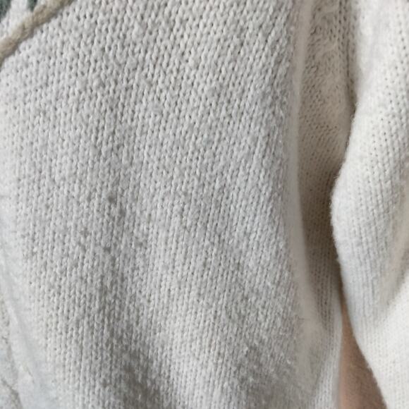 Vintage Alfred Dunner Women Sz M Petite Intricate Cream Rose Embroidered Sweater - Picture 5 of 6